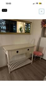 Kast sidetable wastafel commode hout wit brocante, Ophalen, Gebruikt, 100 tot 150 cm, 25 tot 50 cm