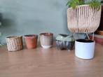 Mini bloempotjes +- 6cm, Tuin en Terras, Bloempotten, Rond, Binnen, Ophalen of Verzenden, Zo goed als nieuw