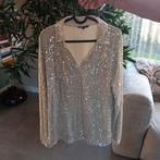 Nieuwjaars outfit (glitter) cremekleur, Kleding | Dames, Grote Maten, Ophalen of Verzenden, Zo goed als nieuw, Zwart, Broek of Spijkerbroek