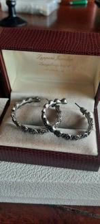 Vintage  creolen met roosjes,zilver., Ophalen of Verzenden, Zo goed als nieuw, Zilver, Zilver