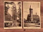 2 antieke kaarten - Bussum: Spiegelkerk en Kerk Kam.Onnesweg, Ophalen of Verzenden, 1920 tot 1940, Ongelopen, Noord-Holland