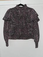 loavies dames paarse blouse met ruffles mt S, Ophalen of Verzenden, Zo goed als nieuw, Maat 36 (S), Paars