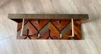 Prachtige teak houten wandkapstok 81 cm, Ophalen of Verzenden, Zo goed als nieuw, Hout, Wandkapstok