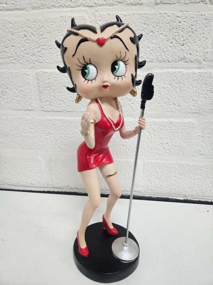 BETTY BOOP MET MICROFOON 35 CM HOOG , NIEUW , TV , FILM, Verzamelen, Muziek, Artiesten en Beroemdheden, Nieuw, Pop, Beeldje of Miniatuur
