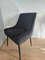 4 Zwarte Fluwelen Eetkamerstoelen - Prima Staat!, Ophalen, Zwart, Zo goed als nieuw, Vier