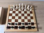 Houten Schaakbord met Schaakstukken, Hobby en Vrije tijd, Ophalen of Verzenden, Gebruikt