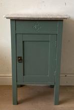 Nachtkastje met marmer blad., Ophalen, Gebruikt, Minder dan 45 cm, 55 tot 70 cm