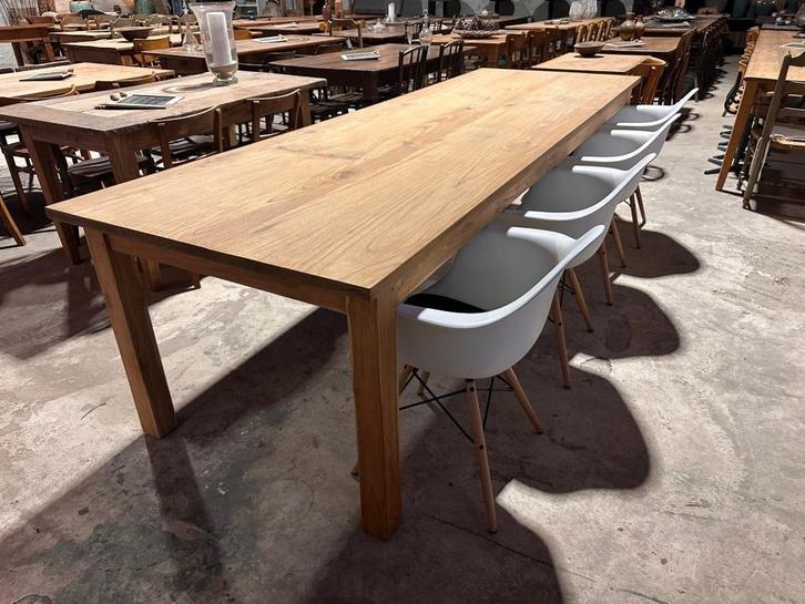 Authentieke boerentafel - 301 x 100 cm + 80 cm / 3 lades, Huis en Inrichting, Tafels | Eettafels, Zo goed als nieuw, 50 tot 100 cm