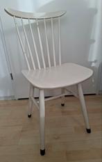 4 Witte Houten Eetkamerstoelen, Huis en Inrichting, Stoelen, Ophalen, Gebruikt, Wit, Vier
