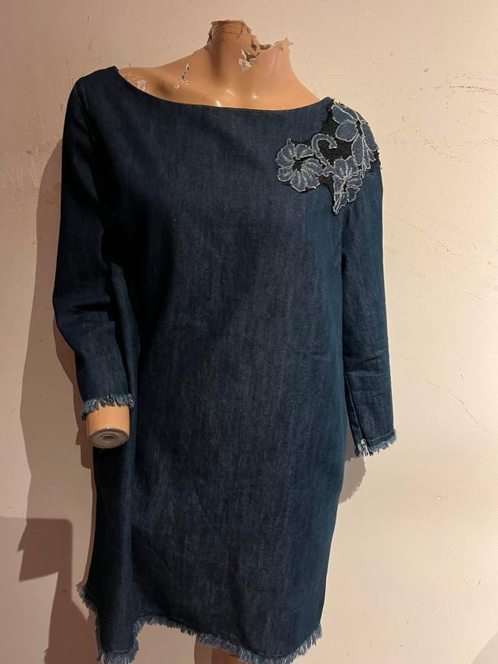 Pink Memories spijkerjurk maat L origineel zgan, Kleding | Dames, Jurken, Zo goed als nieuw, Maat 42/44 (L), Blauw, Knielengte