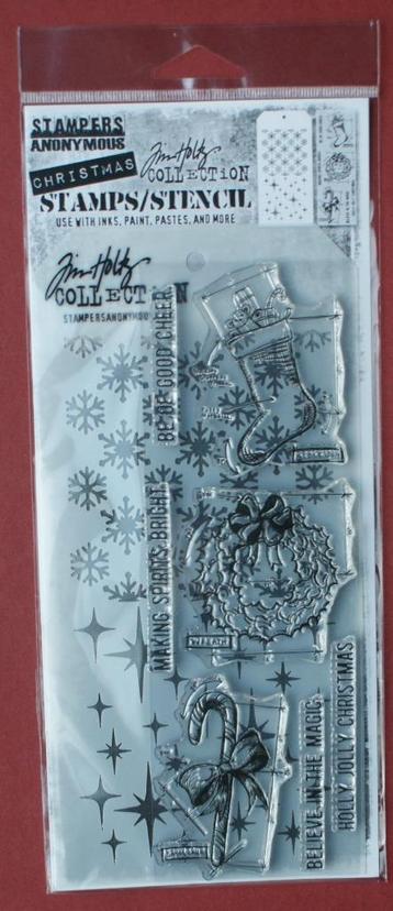 Tim Holtz Stampers Anonymus Kerst-Winter Stamps/Stencil Sets beschikbaar voor biedingen