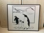Twee schilderijen panda’s en pinguïns handwerk geborduurd, Huis en Inrichting, Woonaccessoires | Schilderijen, Tekeningen en Foto's
