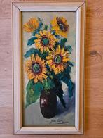 Jean du Rien (du Rieu) Schilderij vaas met zonnebloemen, Ophalen of Verzenden