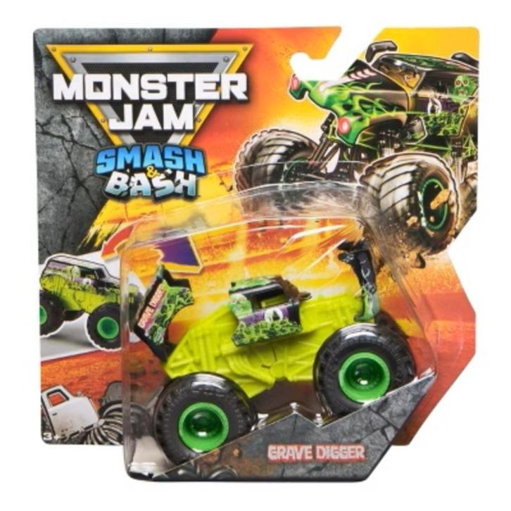 Monster Jam: Smash & Bash: Grave Digger 1:64, Kinderen en Baby's, Speelgoed | Speelgoedvoertuigen, Nieuw, Ophalen of Verzenden
