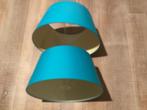2 turquoise kleurige lampenkappen, Huis en Inrichting, Lampen | Hanglampen, Ophalen, Zo goed als nieuw, Minder dan 50 cm