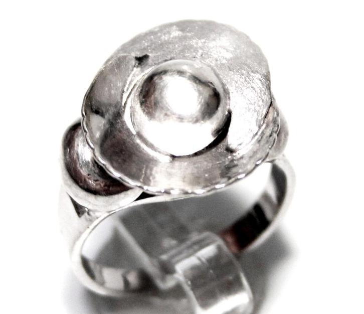 Schitterende Zilveren Bloem Ring, Sieraden, Tassen en Uiterlijk, Antieke sieraden, Ring, Zilver, Verzenden