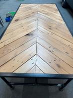 Houten Eettafel met Metalen Onderstel, Ophalen, Industrieel