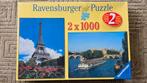 Puzzel: 2x 1000 stukjes - Parijs, Frankrijk, Ophalen of Verzenden, 500 t/m 1500 stukjes, Nieuw, Legpuzzel