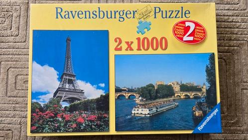 Puzzel: 2x 1000 stukjes - Parijs, Frankrijk, Hobby en Vrije tijd, Denksport en Puzzels, Nieuw, Legpuzzel, 500 t/m 1500 stukjes