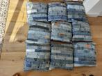 9x jeans kussentjes van 40x40 cm en een jeanspoef 40x40x40cm, Ophalen of Verzenden, Gebruikt, Blauw, Vierkant