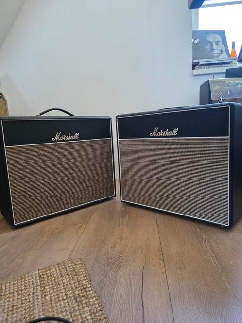 Marshall 1974x + 1x12 cabinet en flight case., Muziek en Instrumenten, Versterkers | Bas en Gitaar, Zo goed als nieuw, Ophalen