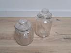 2 Glazen voorraad potten met deksel, Ophalen of Verzenden, Nieuw, Glas, Pot, Bus of Blik