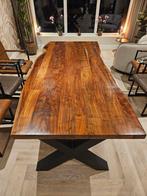 Houten Eettafel - Robuust en Stijlvol, Ophalen, Gebruikt, 100 tot 150 cm, 200 cm of meer