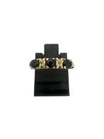 Gouden alliancering met saffier en diamant, Sieraden, Tassen en Uiterlijk, Ringen, Gebruikt, Ophalen of Verzenden, 17 tot 18, Dame