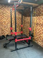 Power Rack met Lat Pulley & Bankje, Ophalen, Gebruikt, Krachtstation, Armen