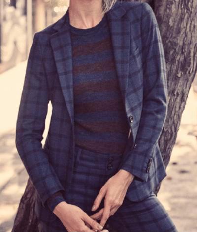 Mooie kwaliteit blazer vh merk Mos Mosh, blauw geruit mt 36,, Kleding | Dames, Jasjes, Kostuums en Pakken, Ophalen of Verzenden