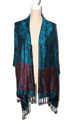 NIEUWE PASHMINA woven shawl, sjaal, aqua/blauw, Kleding | Dames, Mutsen, Sjaals en Handschoenen, Nieuw, Pashmina, Pashmina, Verzenden