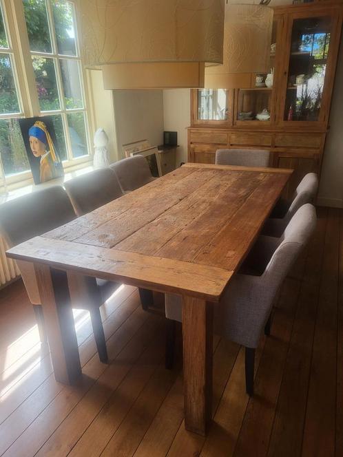 Kloostertafel teak hout, Huis en Inrichting, Tafels | Eettafels, Gebruikt, 50 tot 100 cm, 200 cm of meer, Vijf personen of meer