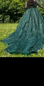 “Grote maat” groene henna jurk., Ophalen of Verzenden, Gedragen, Groen, Trouwjurk