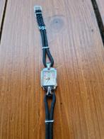 Antiek dames horloge Swiss made  met zwart bandje, Sieraden, Tassen en Uiterlijk, Antieke sieraden, Ophalen of Verzenden, Overige materialen