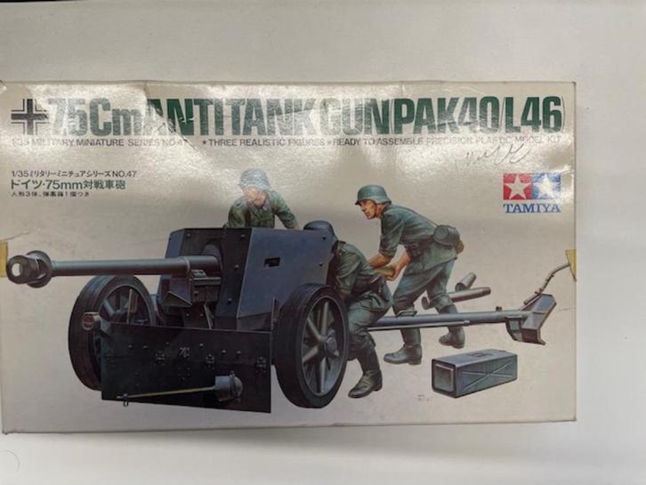 Bouwdoos 1:35 Tamiya 35047 7.5cm Anti Tank gun (PAK40/L46), Hobby en Vrije tijd, Modelbouw | Figuren en Diorama's, Nieuw, Diorama
