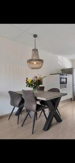 Eettafel set met 4 stoelen (ook los te koop), Huis en Inrichting, Tafels | Eettafels, Zo goed als nieuw, 150 tot 200 cm, Rechthoekig