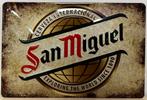San Miguel bier relief reclamebord van metaal wandbord deco, Verzamelen, Ophalen of Verzenden, Nieuw, Reclamebord, Plaat of Schild