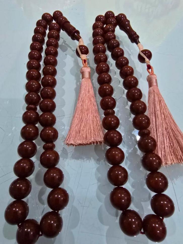 🔥 Opvallende elegantie: Speciaal gedecoreerde vuur-amber ge, Antiek en Kunst, Antiek | Religie, Ophalen of Verzenden