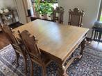 antieke Mechelse eettafelset met 5 stoelen, Ophalen