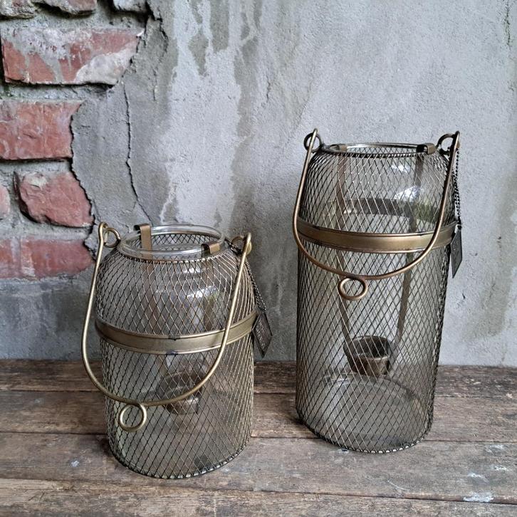 2x Landelijk windlicht lantaarn Home Society *Etage3*, Huis en Inrichting, Woonaccessoires | Overige, Zo goed als nieuw, Ophalen of Verzenden