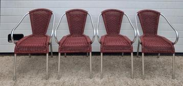 23 x Aluminium terrasstoelen bistro wicker terras stoelen  beschikbaar voor biedingen