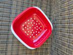 Tupperware Allegra schaal met vergiet rood - wit, Huis en Inrichting, Keuken | Tupperware, Ophalen of Verzenden, Zo goed als nieuw