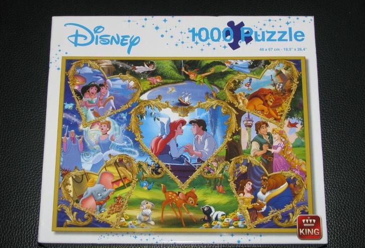 Puzzel 1000 stukjes. Disney. Merk : King, Hobby en Vrije tijd, Denksport en Puzzels, Gebruikt, Legpuzzel, 500 t/m 1500 stukjes