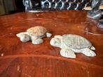 Twee Schattige Stenen Schildpad Beelden, Ophalen of Verzenden