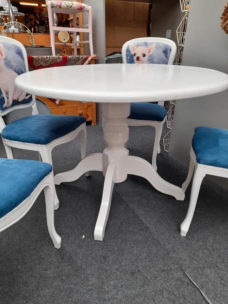 Mooie brocante eethoek compleet of los te koop, Antiek en Kunst, Antiek | Meubels | Tafels, Ophalen of Verzenden