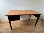 Bureau IKEA Arkelstop zwart / hout grenen, Huis en Inrichting, Bureaus, Ophalen, Gebruikt