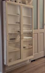 Brocante oude vitrinekast hangkast, Huis en Inrichting, Ophalen, Gebruikt, 25 tot 50 cm, 50 tot 100 cm