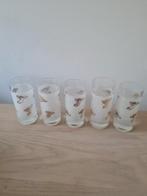 5 glazen, gematteerd met gouden engelen opdruk, Diversen, Ophalen of Verzenden