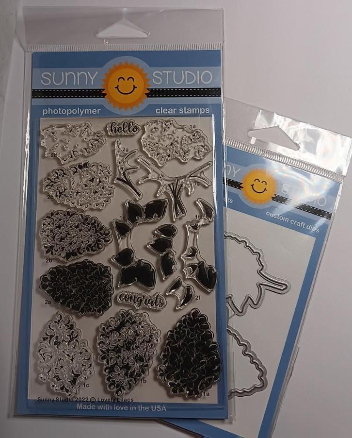 Sunny Studio Stamps - Lovely Lilac Stamps & Dies, Hobby en Vrije tijd, Kaarten | Zelf maken, Nieuw, Pons of Mal, Natuur, Ophalen of Verzenden