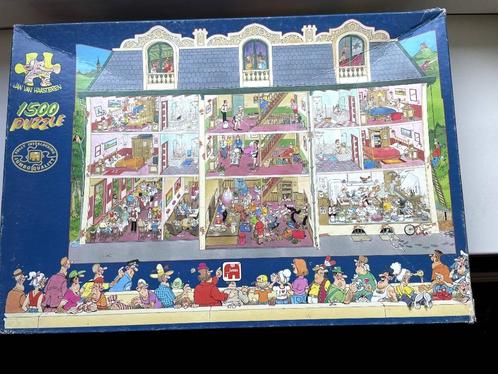 Jan van Haasteren Puzzel	Hotel (contour puzzel) 1500 stukjes, Hobby en Vrije tijd, Denksport en Puzzels, Gebruikt, Legpuzzel, 500 t/m 1500 stukjes